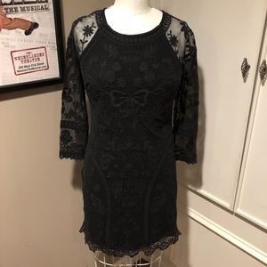 Juicy Couture- Simply beautiful black lace holiday dress with back zipper